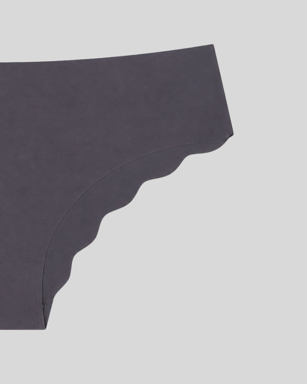 Charcoal Scallop Seamless Bikini Panty