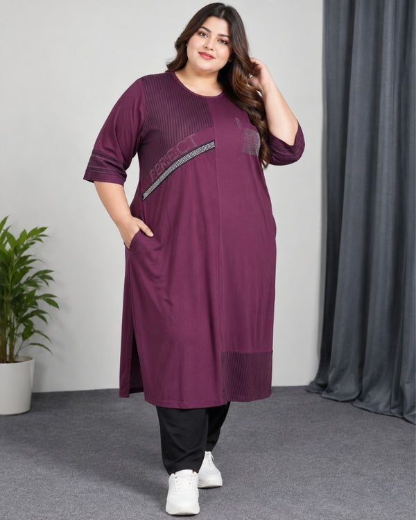 Plum Statement Cotton 2-Piece Set