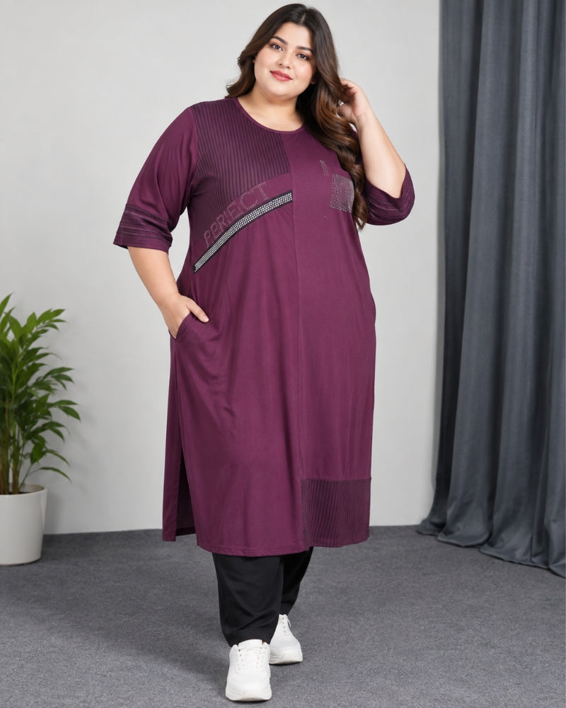 Plum Statement Cotton 2-Piece Set