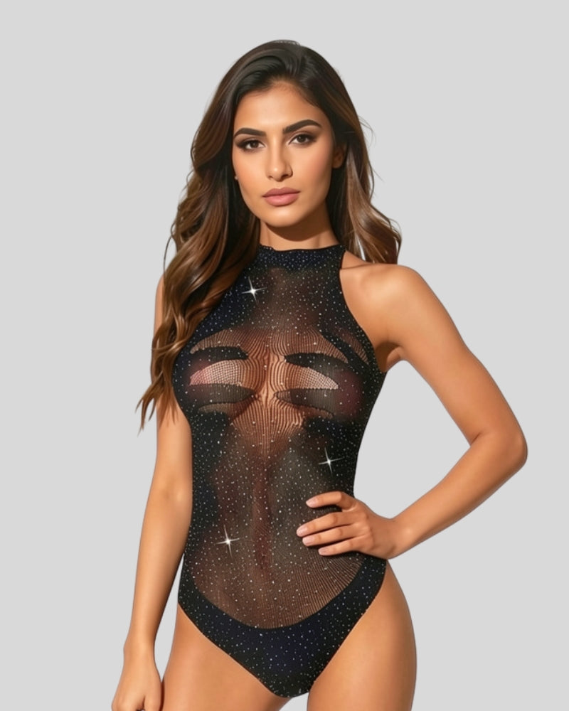 Celeste Crystal Mesh Bodysuit