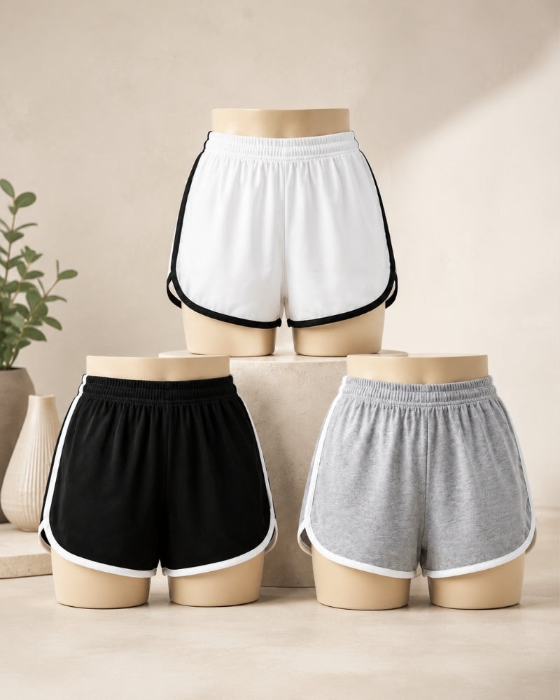 Contrast Trim Lounge Shorts ( Pack of 3 )