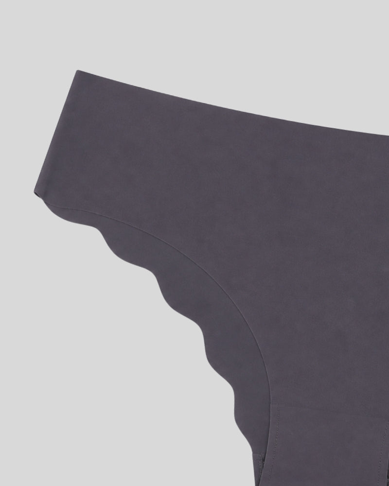 Charcoal Scallop Seamless Bikini Panty