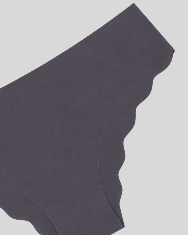Charcoal Scallop Seamless Bikini Panty