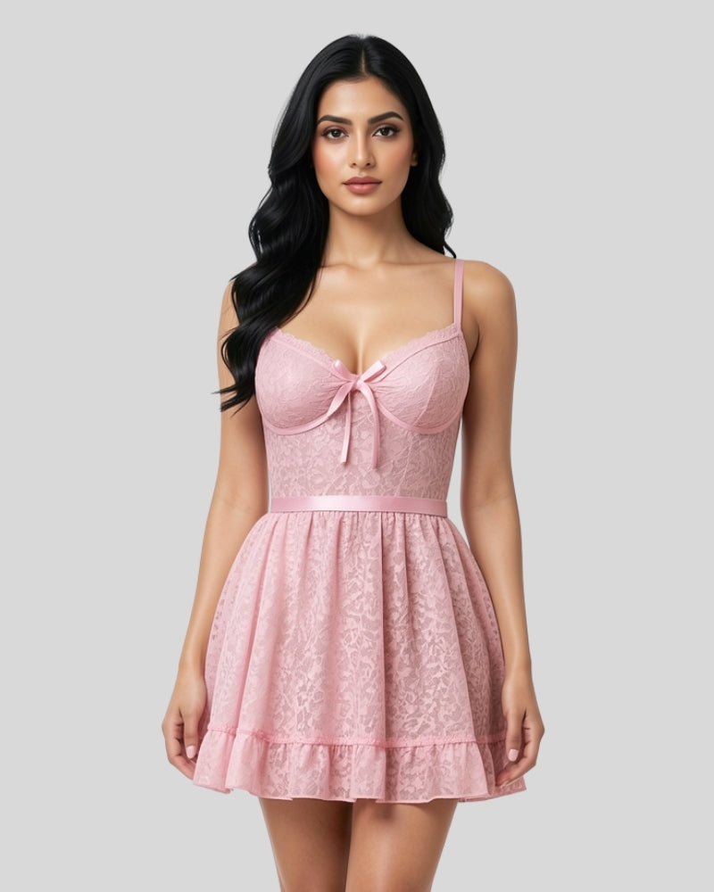 Rosé Lace Babydoll Nightdress
