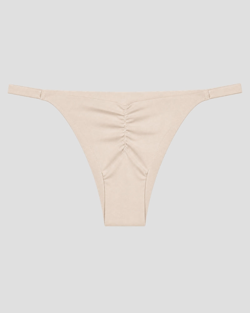 Nude Ruched Seamless Thong Panty