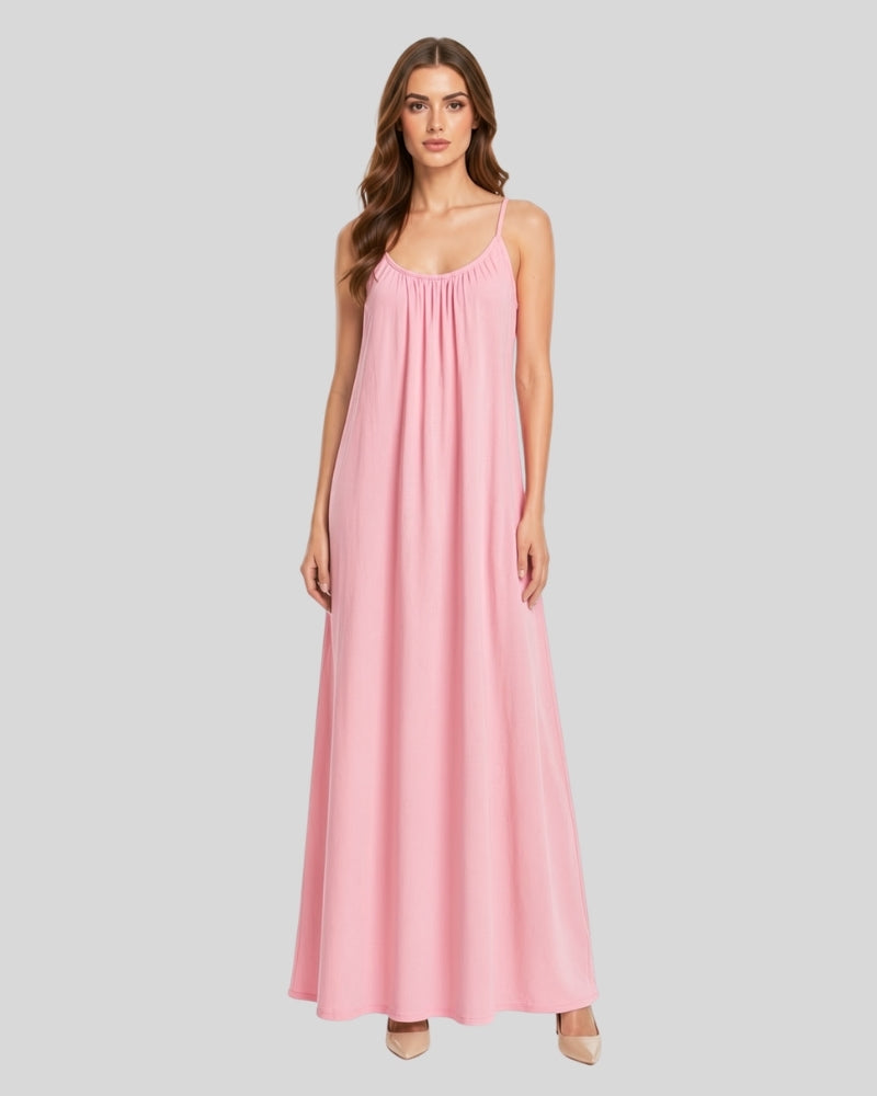 Pink Pearl Aura Flow Maxi Dress