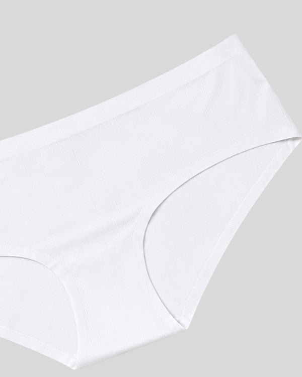 White Ribbed Seamless Bikini Panty