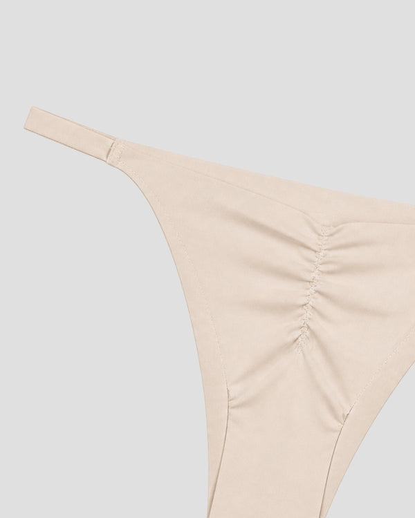 Nude Ruched Seamless Thong Panty