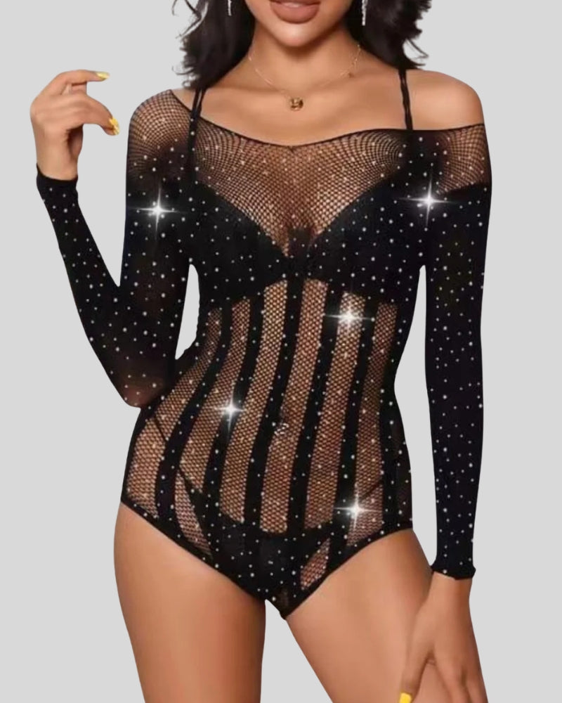 Starlight Corset Mesh Bodysuit