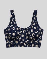 Navy Celestial Print Sports Bra