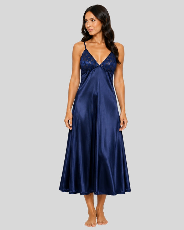 Royal Midnight Silk Maxi Nightdress