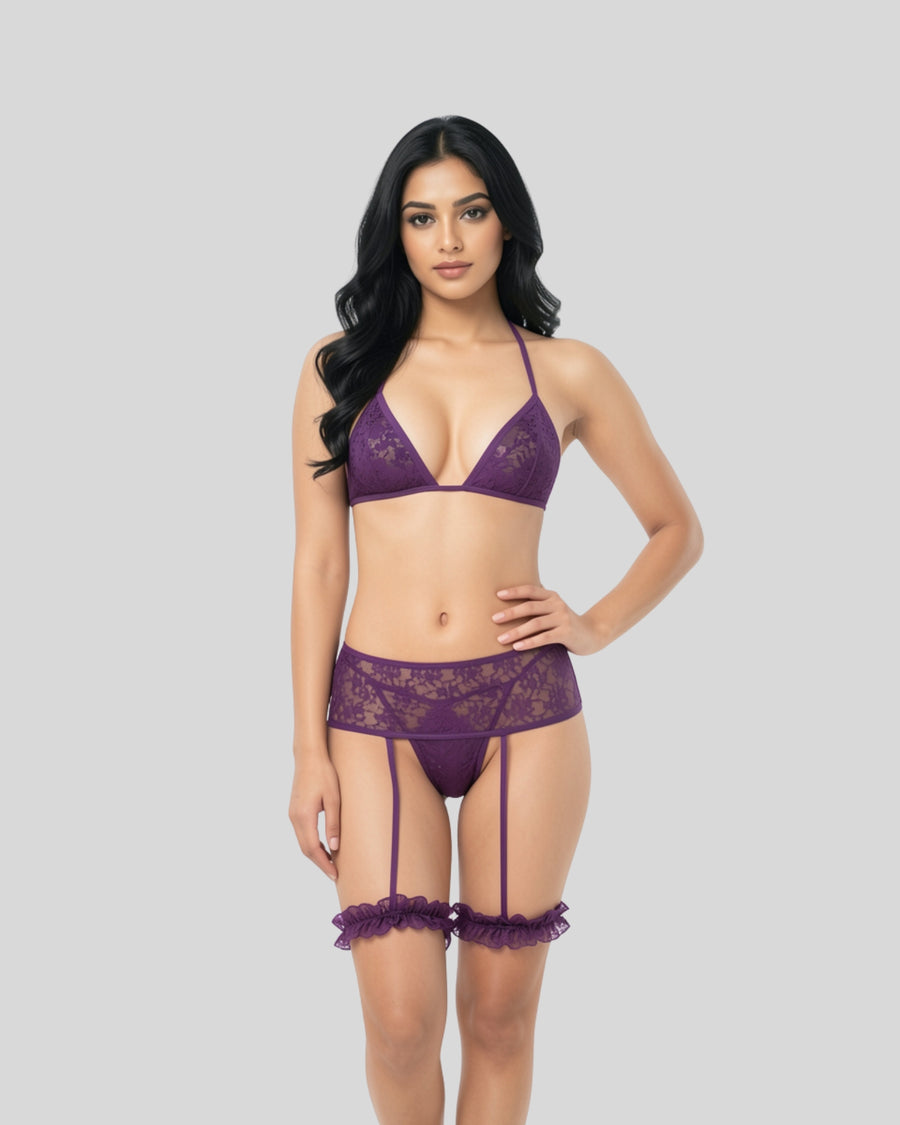 Royal Plum Lace Set