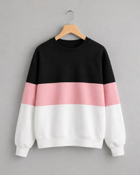Black Pink and White Block Sweatshirt