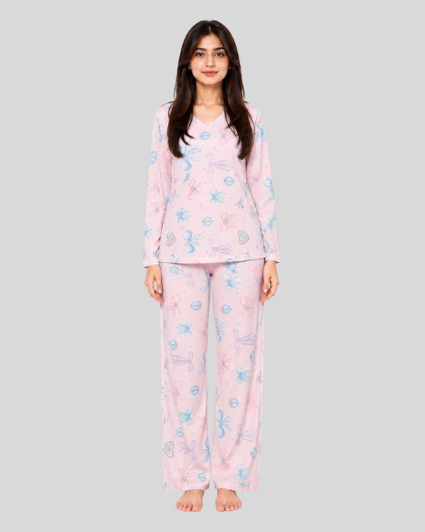 Multi Ribbon Printed PJ Set