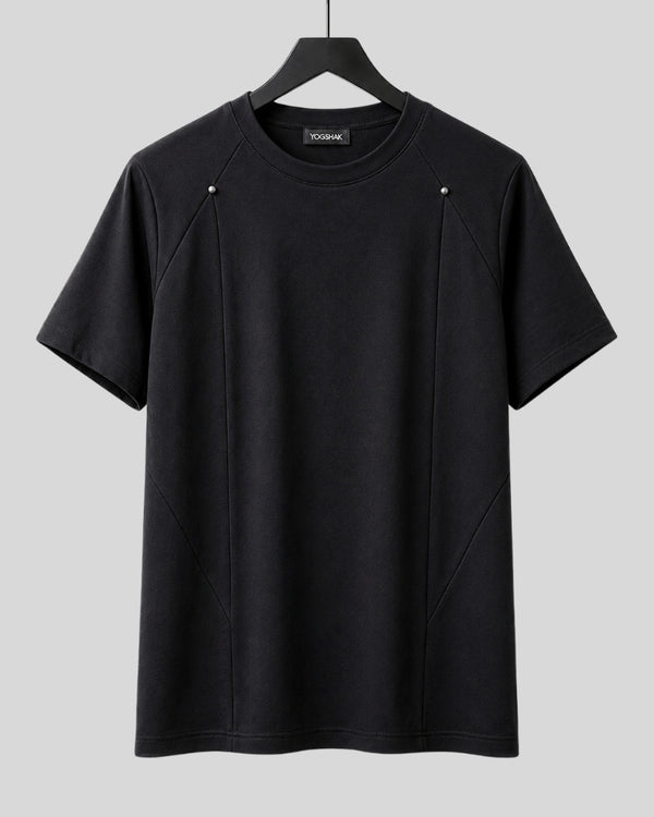 Black Men’s Tummy Hide Relaxed Fit Aura T-Shirt