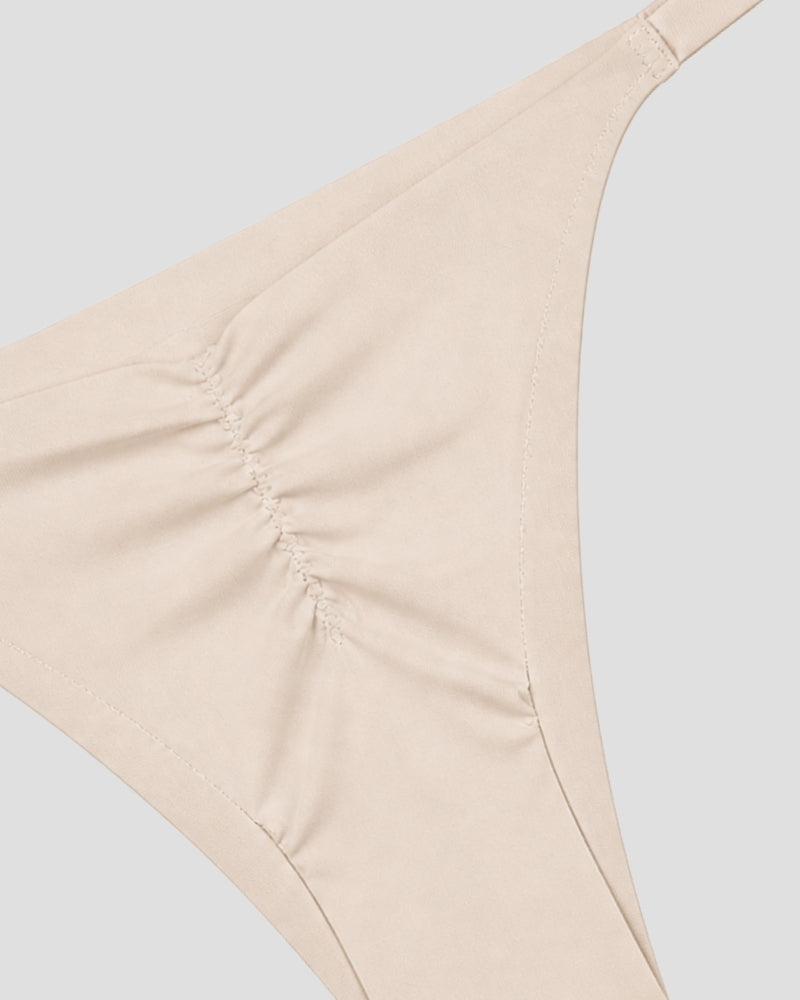 Nude Ruched Seamless Thong Panty