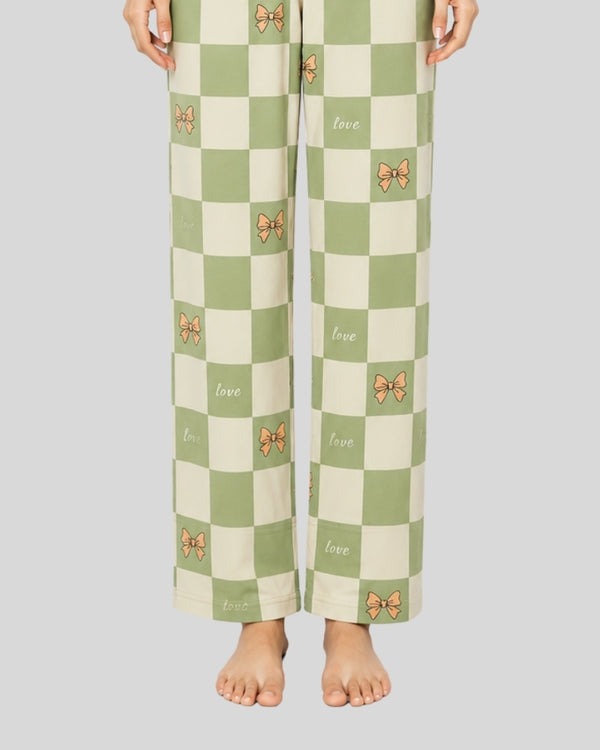 Olive Green Printed Lounge PJ Set