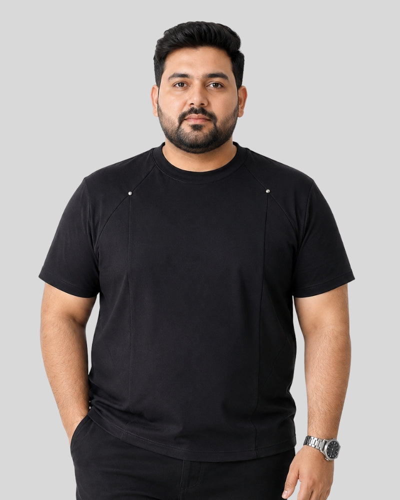Black Men’s Tummy Hide Relaxed Fit Aura T-Shirt