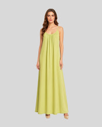 Pistachio Elegance Flow Maxi Dress