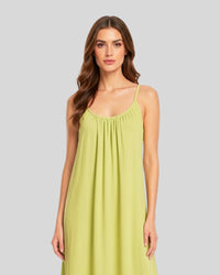 Pistachio Elegance Flow Maxi Dress