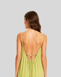 Pistachio Elegance Flow Maxi Dress