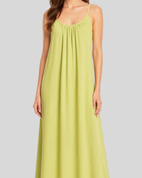Pistachio Elegance Flow Maxi Dress