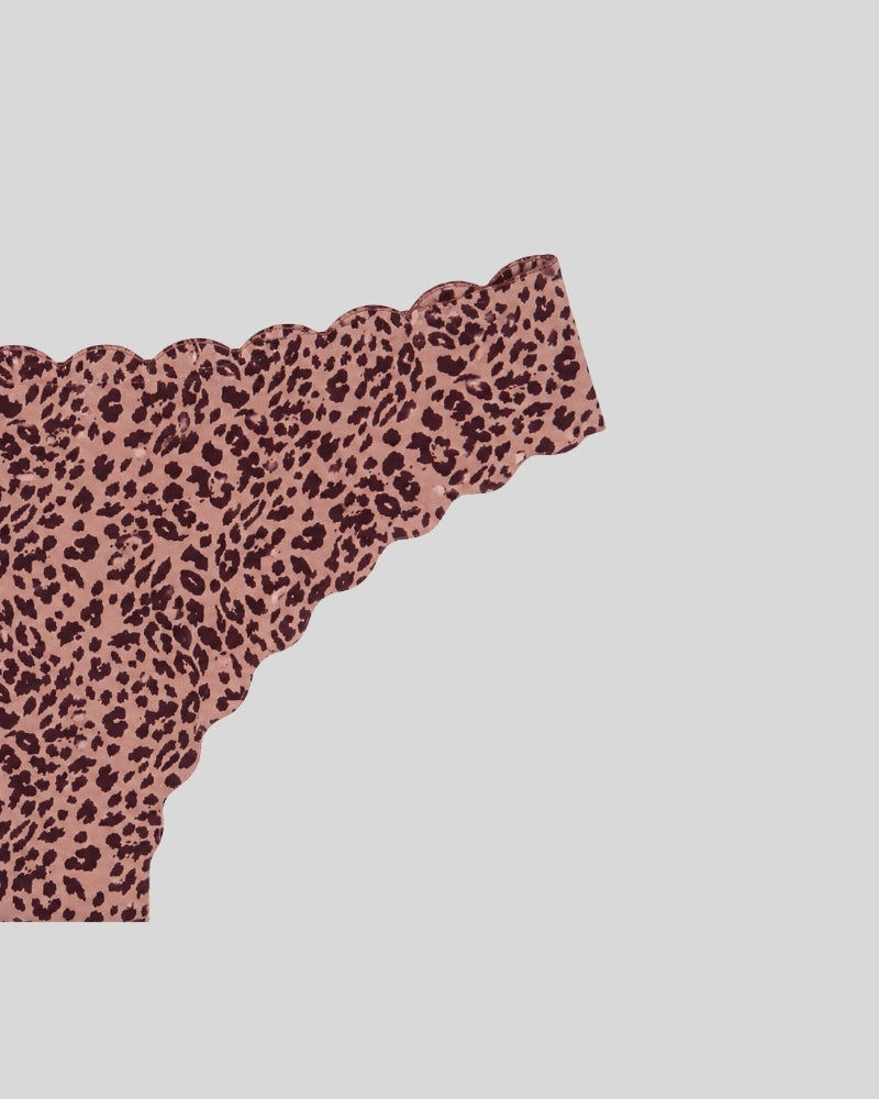 Leopard Print Scallop Bikini Panty