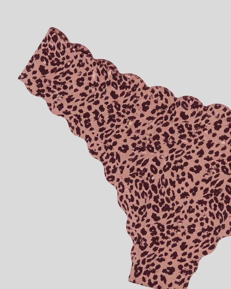 Leopard Print Scallop Bikini Panty