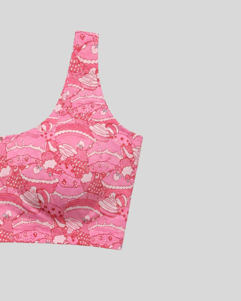 Sweet Candy Print Sports Bra