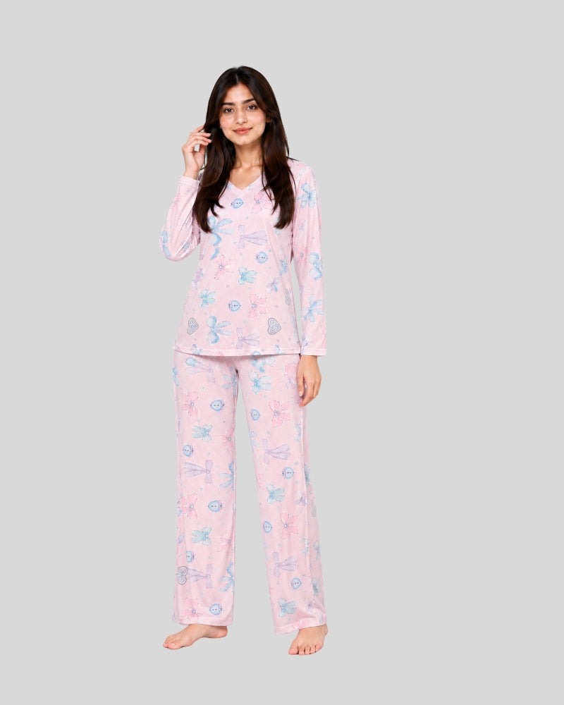 Multi Ribbon Printed PJ Set