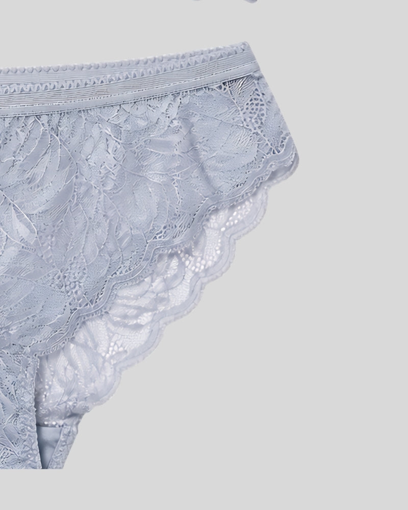 Silver Mist Lace Lingerie Set