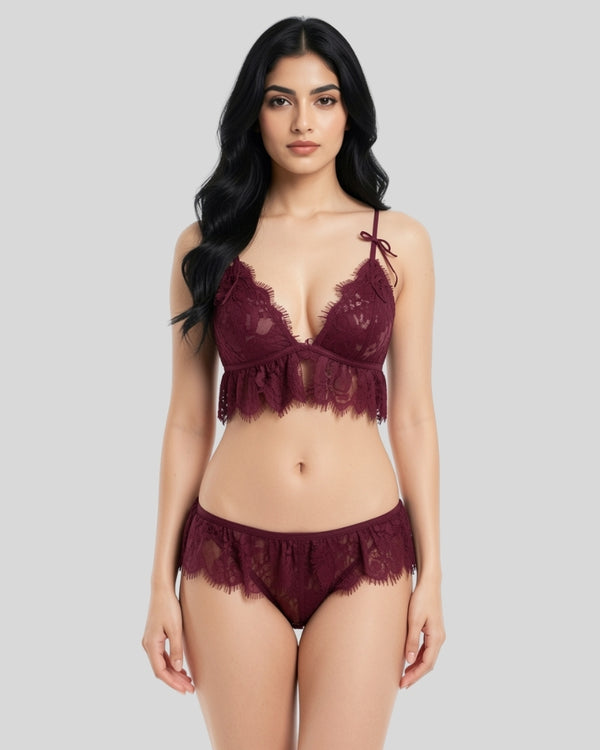 Noir Bloom Bralette Set