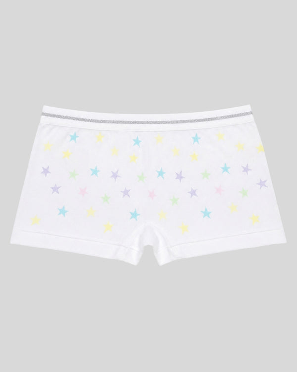 Pastel Star Print Girls Boxer Shorts