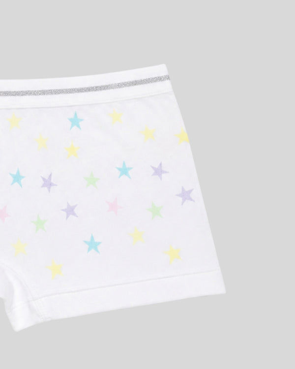 Pastel Star Print Girls Boxer Shorts