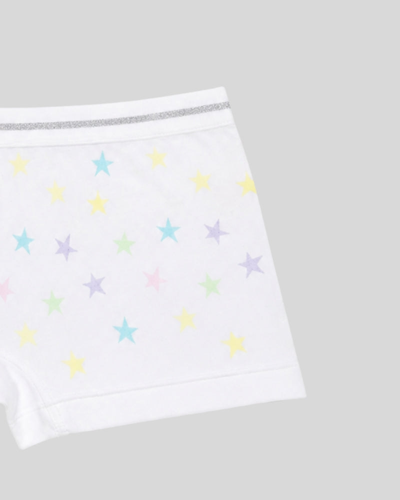 Pastel Star Print Girls Boxer Shorts