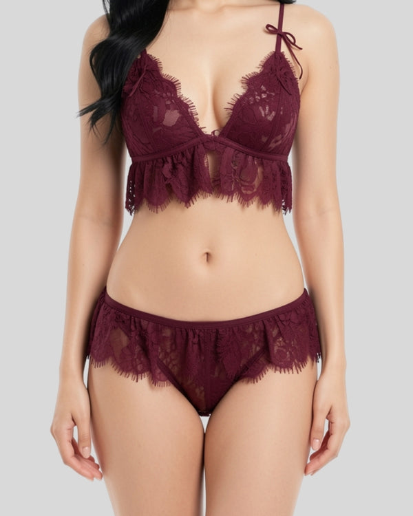 Noir Bloom Bralette Set