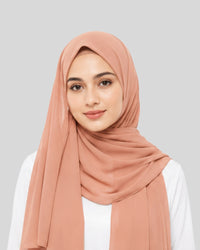 Blush Peach Premium Chiffon Hijab with Built-in Magnets