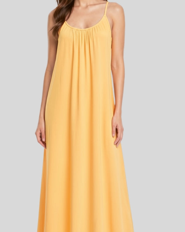 Nude Beige Flow Maxi Dress