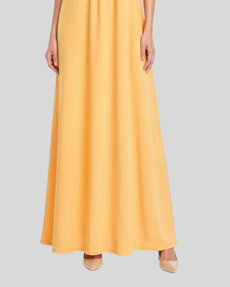 Nude Beige Flow Maxi Dress