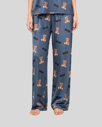 Grey Cozy Bear Printed Lounge PJ Set