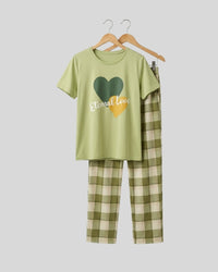 Eternal Love Half Sleeve Printed PJ Set