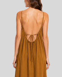 Golden Mustard Flow Maxi Dress