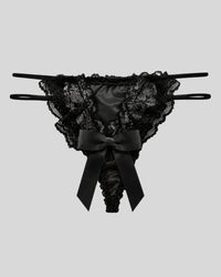 Midnight Elegance Lace Thong