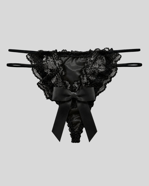 Midnight Elegance Lace Thong