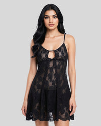 Noir Sheer Lace Chemise