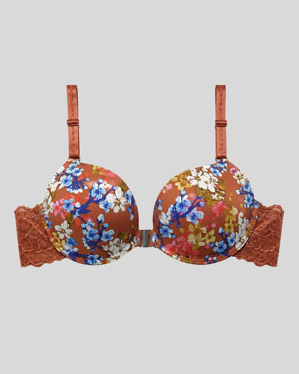 Mocha Floral Lace Push-Up Bra & Panty Set