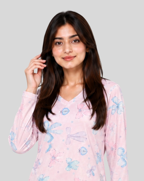 Multi Ribbon Printed PJ Set