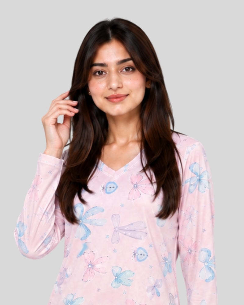 Multi Ribbon Printed PJ Set
