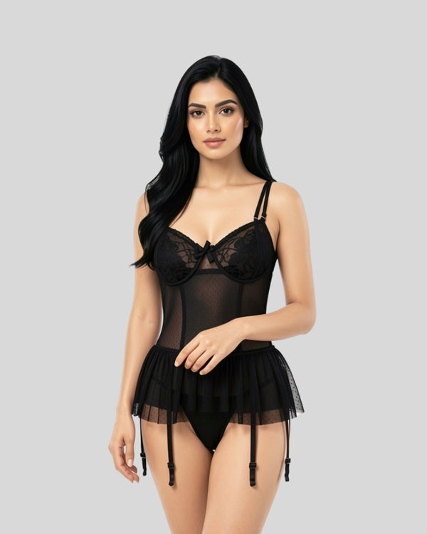 Noir Elegance Bodysuit
