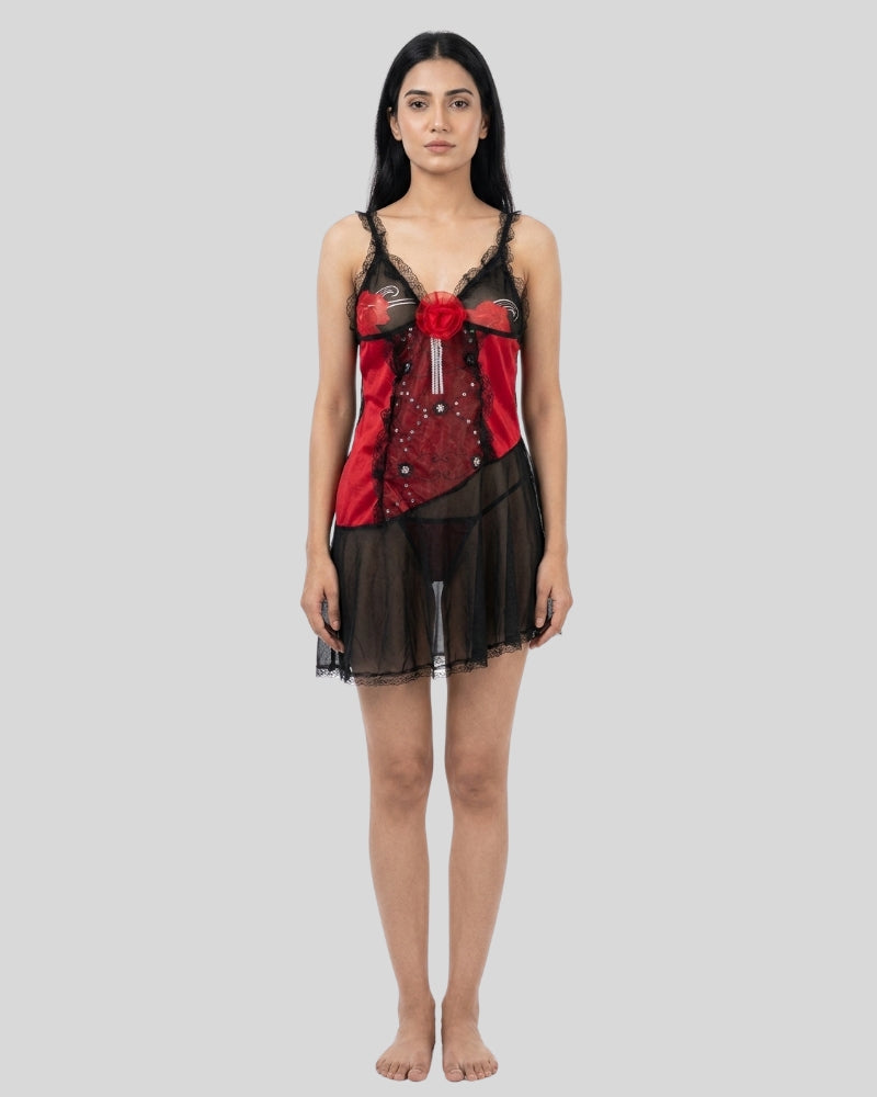 Scarlet Noir Lace Nightwear